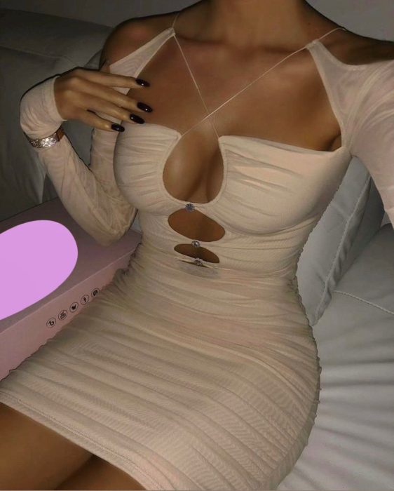 Rochie crem cu cristale [3]