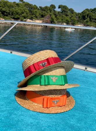 Canotiera Handmade din paie cu bentita detasabila si accesoriu la alegere [25]