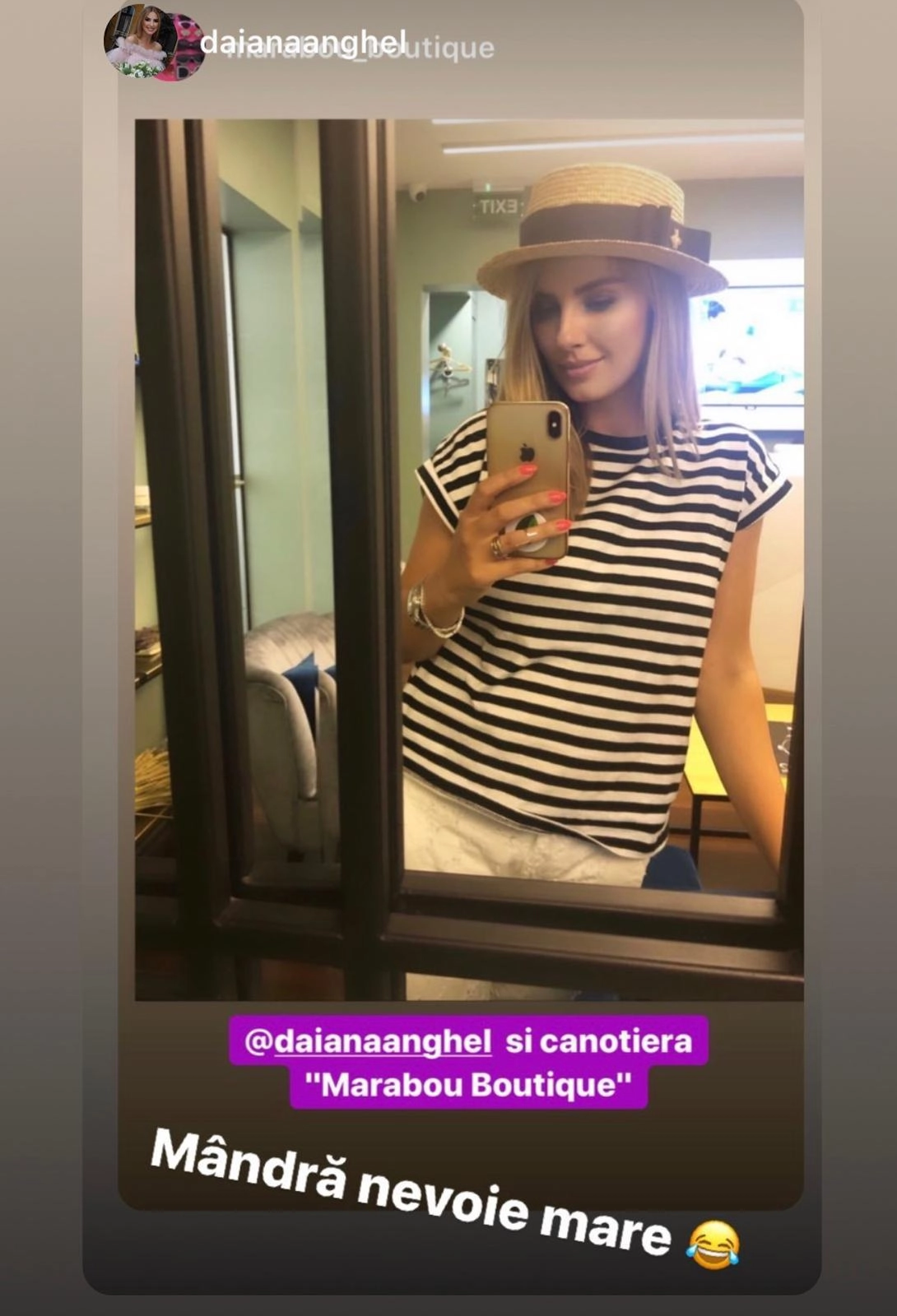 Canotiera Handmade din paie cu bentita si voaleta cu Stele Albastre [4]