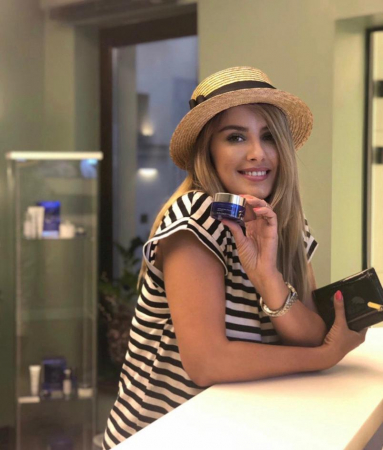 Canotiera Handmade din paie cu bentita si voaleta cu Stele Albastre [3]