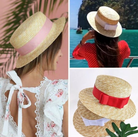 Canotiera Handmade din paie si bentita colorata detasabila [26]