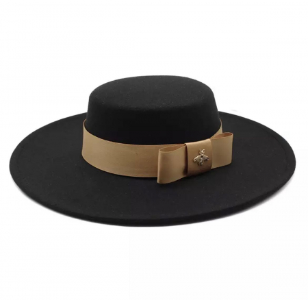 Palarii Dama - Canotiera Neagra Handmade cu bentita si accesoriu la alegere