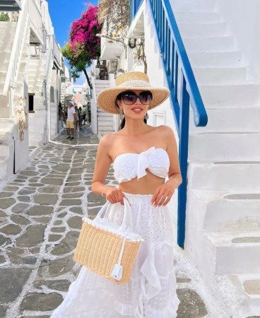 Palarie de Soare Handmade din paie cu Perle Luxury si bentita cu perle [24]