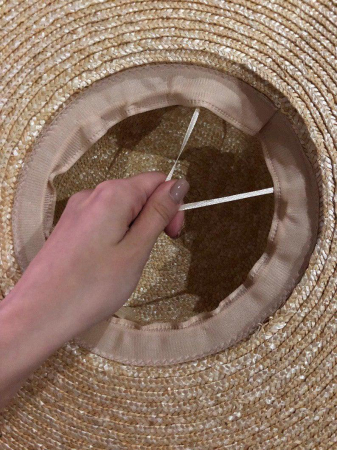Palarie de Soare Handmade din paie cu Bor Lat si bentita colorata detasabila [3]