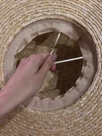 Palarie de Soare Handmade din paie cu Perle pe bor si bentita cu perle [11]