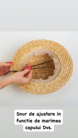 Palarie de Soare Handmade din paie cu Perle pe bor si bentita cu perle [19]
