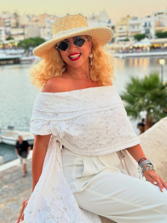 Palarie de Soare Handmade din paie cu Perle Luxury si bentita cu perle [30]