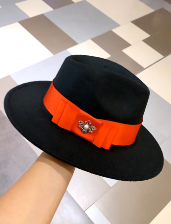 Palarii Dama - Palarie Neagra Handmade cu bentita detasabila la alegere