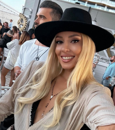 Palarie Neagra Handmade cu lant auriu sau argintiu detasabil [3]