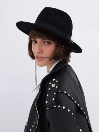 Palarie Neagra Handmade cu lant detasabil [4]