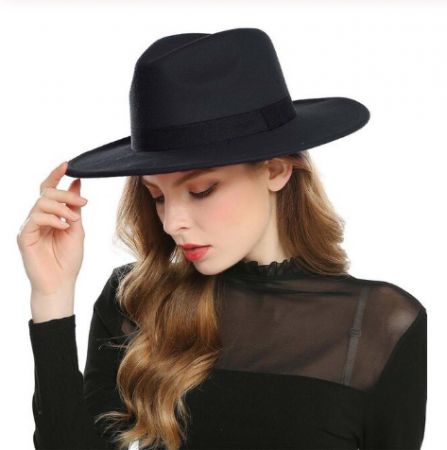 Palarie Neagra Handmade cu sireag de perle detasabil [14]