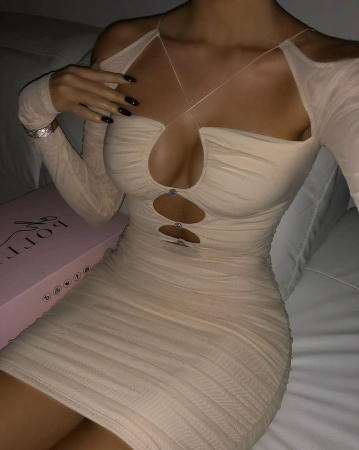 Rochie crem cu cristale [3]