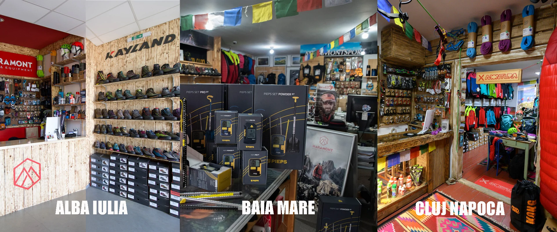 Suntem unici importatori în România pentru: Pieps, Kayland, Montura, Vipole, Kong, Duraflex, F-Lite, P.A.C, Montana, Crossblades, Terra Peak, Solda, Pajak, Demon, Alpenheat.