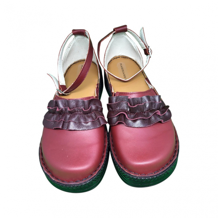 Sandale femei piele naturala Fanny duo bordo [3]