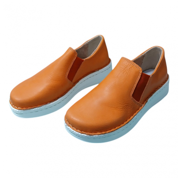 Pantofi femei piele naturala 9200 portocaliu [3]