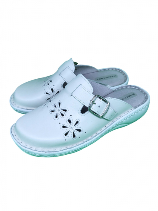 Saboti dama piele naturala 7015-alb [3]