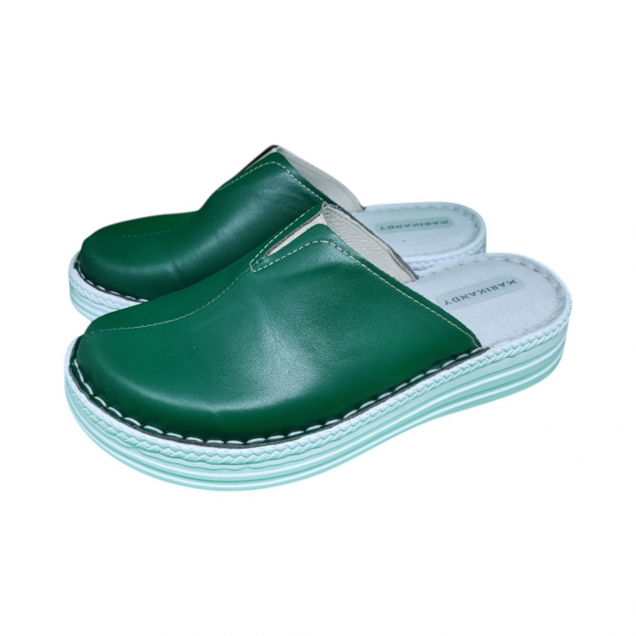 Saboti femei piele naturala 4006 verde [2]