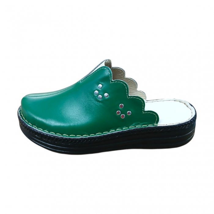 Saboti femei piele naturala 4062 verde [1]