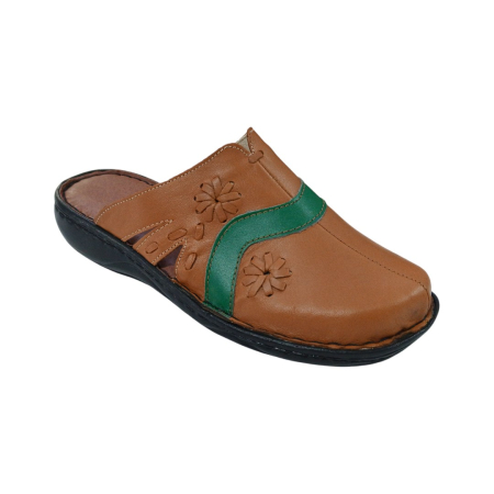 Saboti  Dama din piele - Oferta Saboti Dama Piele 7114 camel