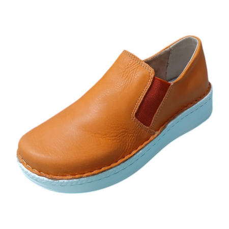 Pantofi dama din piele naturala - Pantofi femei piele naturala 9200 portocaliu