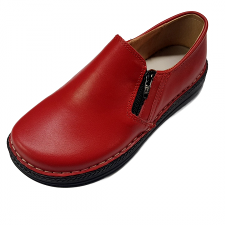 Pantofi dama din piele naturala - Pantofi femei piele naturala 9300 rosu