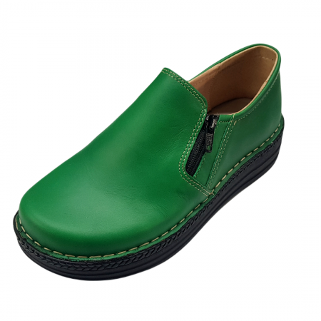 Pantofi dama din piele naturala - Pantofi femei piele naturala 9300 verde