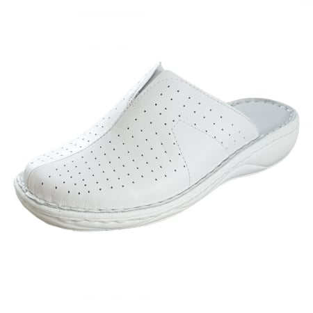 Saboti  Dama din piele - Saboti dama piele naturala 3060-alb