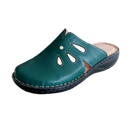 Saboti  Dama din piele - Saboti dama piele naturala 7130-verde
