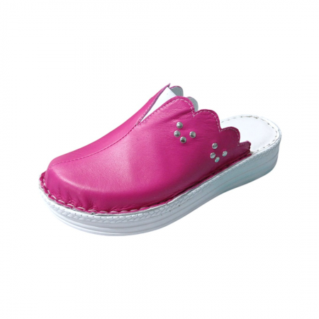Saboti  Dama din piele - Saboti femei piele naturala 4062 fucsia