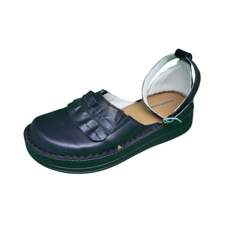 Pantofi dama din piele naturala - Sandale femei piele naturala Fanny duo negru