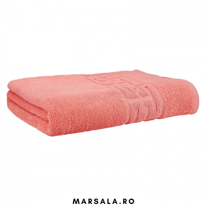 Set Prosoape Baie si Fata 2 bucati roz somon, 500gr/m2 , 100% bumbac - Copie [2]