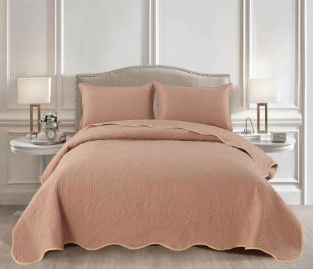 Cuverturi Pat - Cuvertura Pat cappuccino cu model matlasat tip "Jacquard"