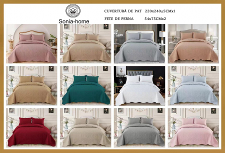 Cuvertura Pat Verde cu model matlasat tip "Jacquard" [1]