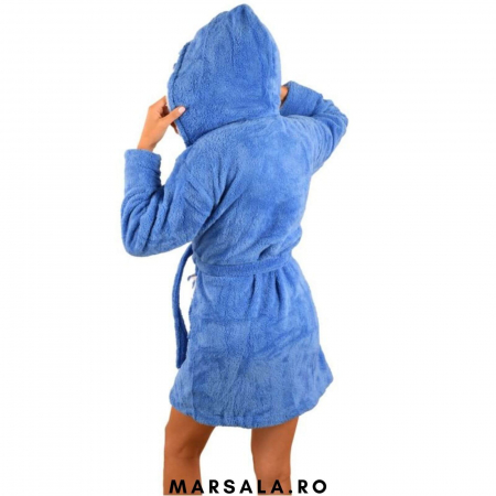 Halat de Baie Dama Pufos Cocolino Albastru [1]