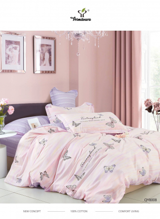 Lenjerii 100% bumbac - 4 piese - Lenjerie Bumbac 100% cu elastic, 4 piese, roz-mov, imprimeu fluturasi