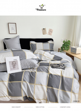 Lenjerii 100% bumbac - 4 piese - Lenjerie Bumbac 100% cu elastic, 4 piese, gri, imprimeu stelute