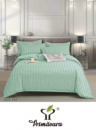 Lenjerie Damasc, 6 piese - Lenjerie Damasc cu elastic, 6 piese, Verde Mint