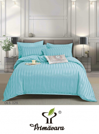 Lenjerie Damasc, 6 piese - Lenjerie Damasc cu elastic, 6 piese, Bleu