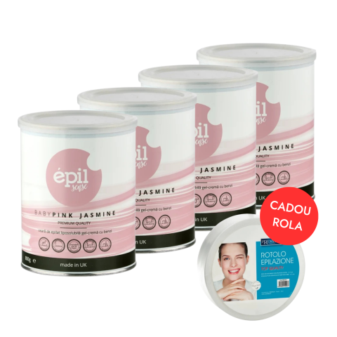 TOATE PRODUSELE - BABYPINK JASMINE 800G X 4BUC + ROLA EPILAT CADOU