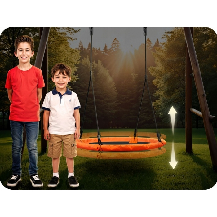 Leagan tip cuib pentru copii XXL, 100 cm, 150 kg, Neo-Sport 1084, Portocaliu [6]