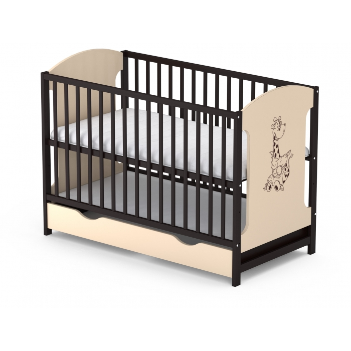 Patut cu sertar VESSANTI MILO GIRAFA - Crem cu wenge [1]