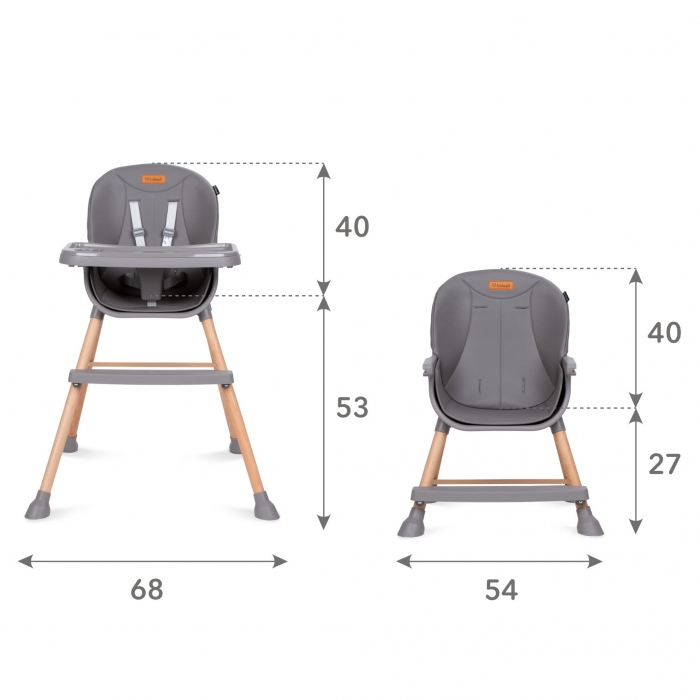 Scaun de masa 4 in 1 Kidwell EATAN Wood Gray [9]
