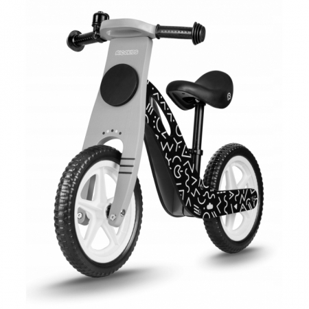 Biciclete - Bicicleta fara pedale din lemn cu roti din spuma EVA Ricokids RC-615 - Negru