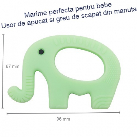 jucarie dentitie silicon, Cute4Babies®, elefant verde [2]