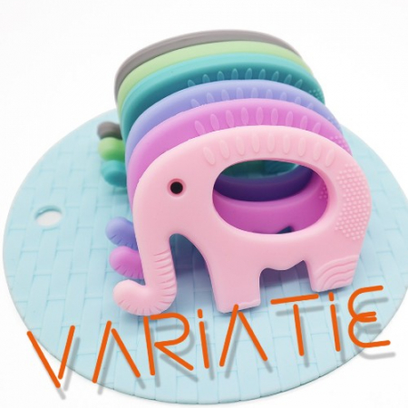 jucarie dentitie silicon, cute4Babies®, elefant mov [4]
