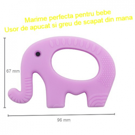 jucarie dentitie silicon, cute4Babies®, elefant mov [1]