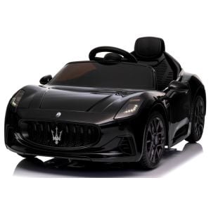 Vehicule electrice - Masinuta electrica cu telecomanda MASERATI GranTurismo, 99x59.5x44 cm, varsta 1-4 ani, roti EVA, scaun din piele ECO, putere 90W - Negru