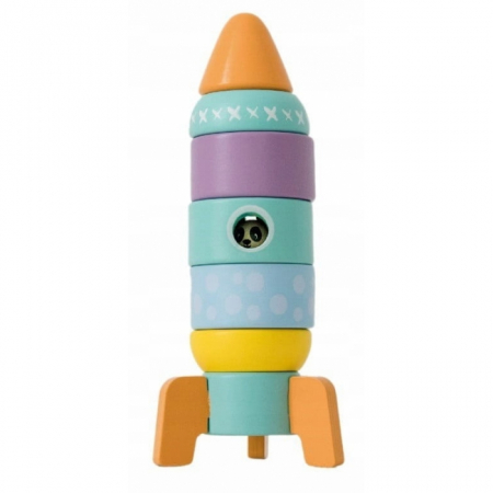 Jocuri si jucarii - Racheta tip puzzle din lemn Sun Baby 054