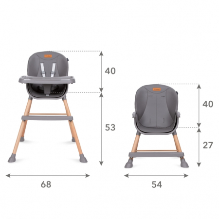 Scaun de masa 4 in 1 Kidwell EATAN Wood Gray [8]