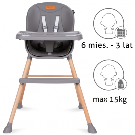 Scaun de masa 4 in 1 Kidwell EATAN Wood Gray [3]